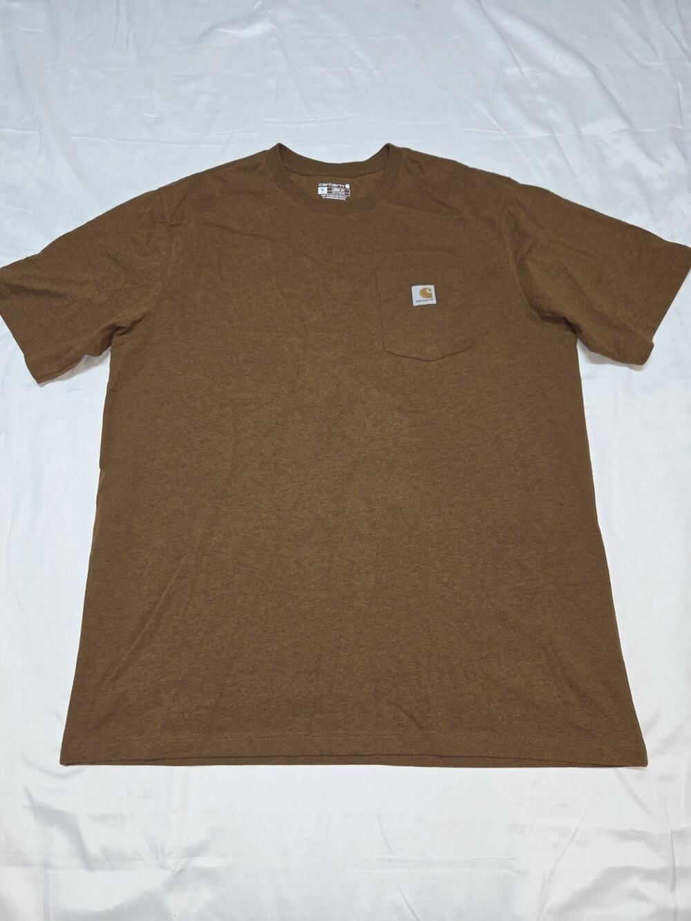 Carhartt Men's Short Sleeve T-Shirt Crew Neck with Pocket Original Fit Brown Xl